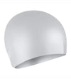 Women's Long Hair Silicone Swim Caps - Silver & White