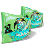 unisex-chima-african-penguin-print-swim-confidence-armbands-for-tots-green-blue