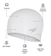 Unisex Bubble Active+ Swim Cap For Men and Women - White
