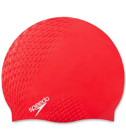 Unisex Bubble Active+ Swim Cap For Men and Women - Red