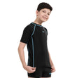 Boy's Endurance 10 Short Sleeve Suntop - Black & Picton Blue