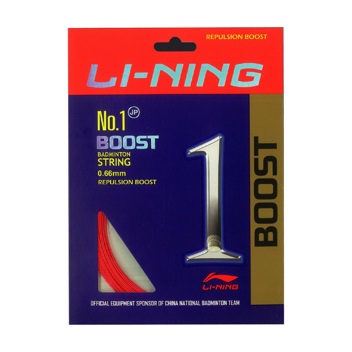 Li-Ning No. 1 Boost badminton string in red