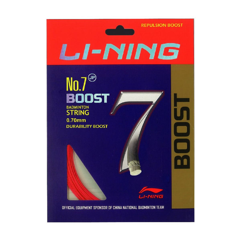 Li-Ning No. 7 Boost badminton string, Red variant, official source image 1