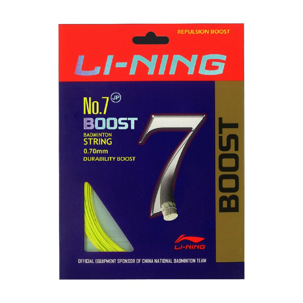 Li-Ning No. 7 Boost badminton string, Yellow variant, official source image 1