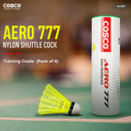 COSCO Aero 777 nylon shuttlecock on court
