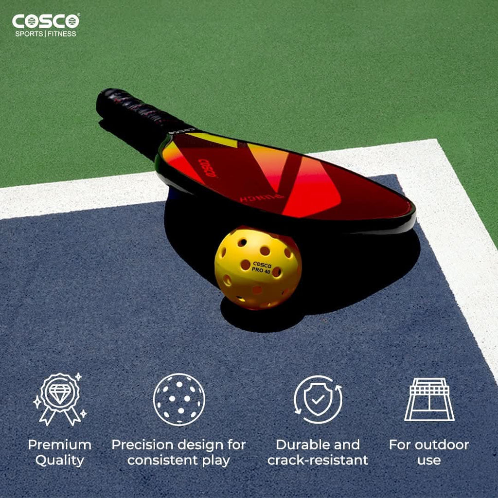 COSCO Pro 40 yellow pickleball – pack of 6, image 2