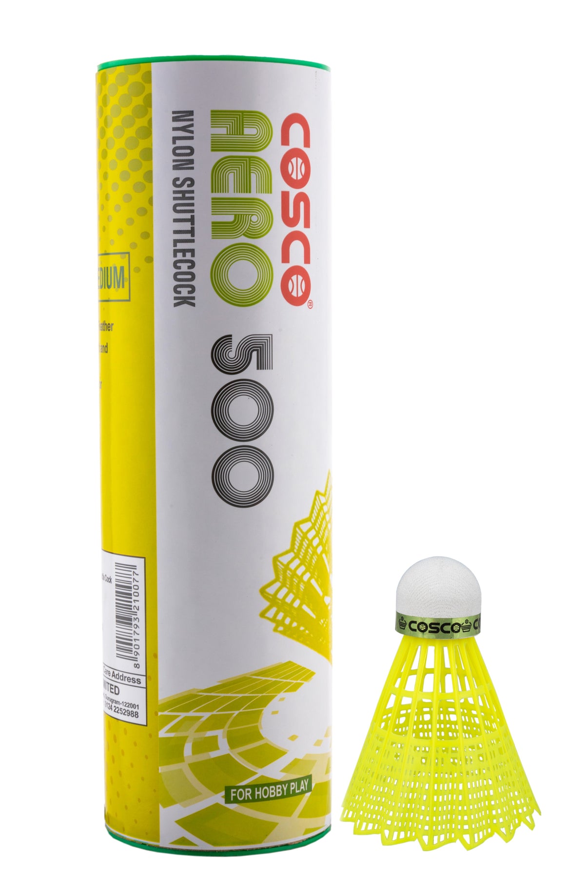 COSCO Aero 500 nylon badminton shuttlecock, pack of 6 – image 1