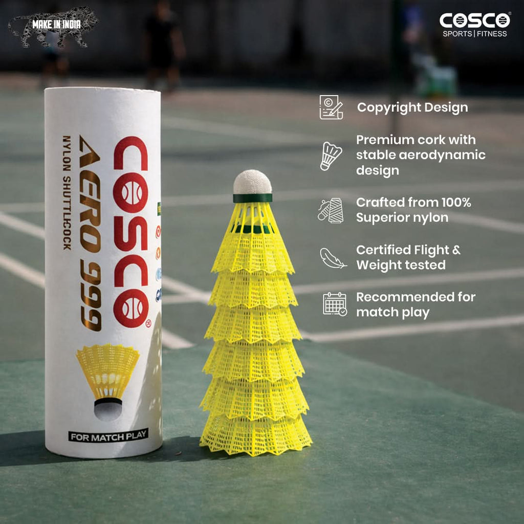 COSCO AERO 999 Match Play shuttlecock pack of 6