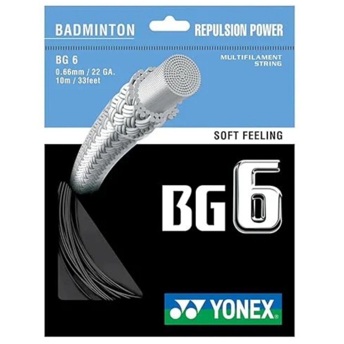 YONEX BG 6 badminton string in Black