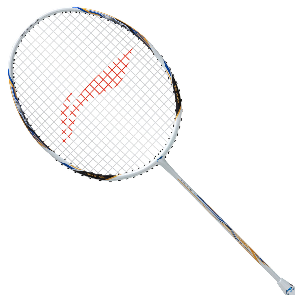 Li-Ning Tectonic 3R - 4U badminton racket, White/Gold/Blue, image 1