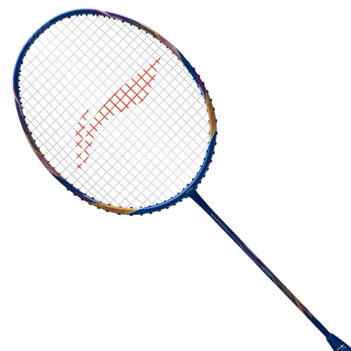 Li-Ning Tectonic 3R - 5U badminton racket, Blue/Gold/Pink, image 1
