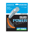 Yonex BG 80 Power 10 m badminton string package with orange string